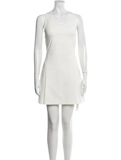 Pre-owned Tory Burch Crew Neck Mini Dress W/ Tags In White