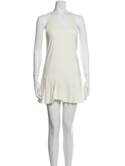 Pre-owned Tory Burch Crew Neck Mini Dress In White