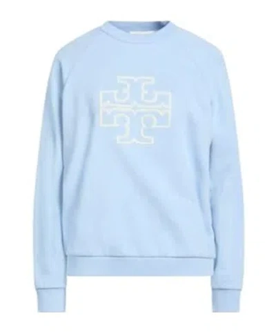 Tory Burch Crew Neck Raglan-sleeve Sweatshirt In Blue