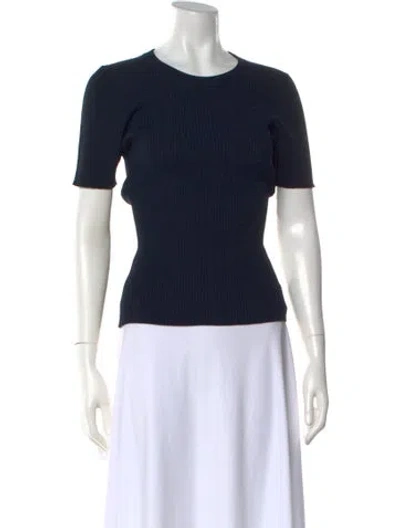 Pre-owned Tory Burch Crew Neck Short Sleeve Top In Blue