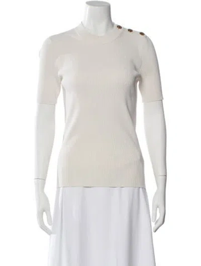 Pre-owned Tory Burch Crew Neck Short Sleeve Top In Neutral