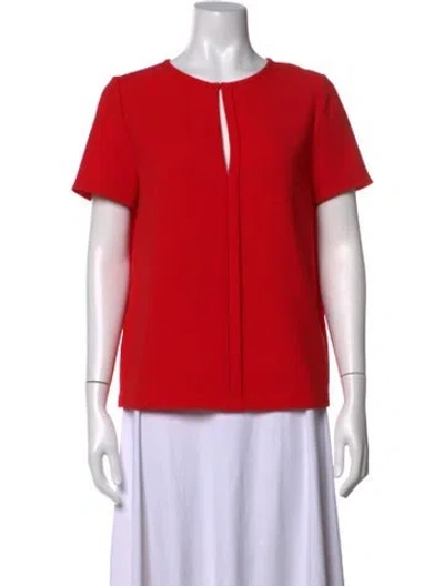 Pre-owned Tory Burch Crew Neck Short Sleeve Top In Red