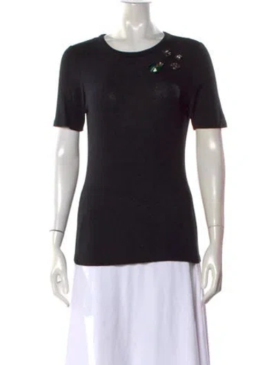 Pre-owned Tory Burch Crew Neck Short Sleeve T-shirt In Black