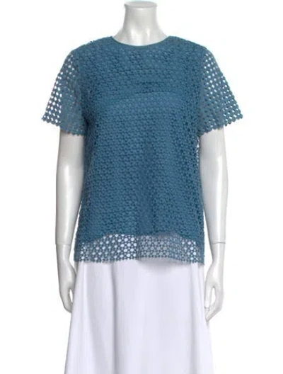 Pre-owned Tory Burch Crew Neck Short Sleeve T-shirt In Blue