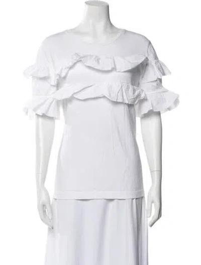 Pre-owned Tory Burch Crew Neck Short Sleeve T-shirt In White