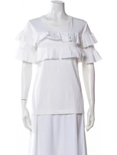 Pre-owned Tory Burch Crew Neck Short Sleeve T-shirt In White