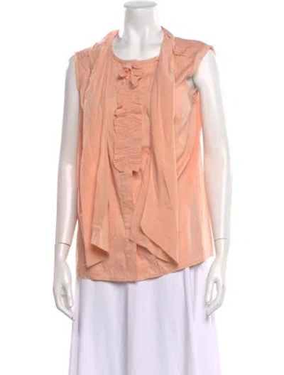 Pre-owned Tory Burch Crew Neck Sleeveless Blouse In Pink
