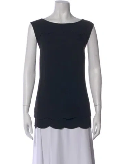 Pre-owned Tory Burch Crew Neck Sleeveless Top In Black