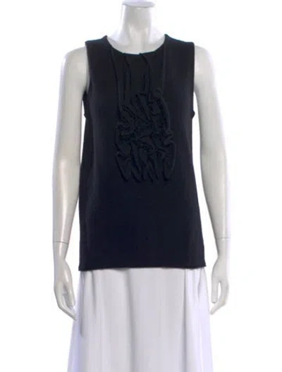 Pre-owned Tory Burch Crew Neck Sleeveless Top In Black