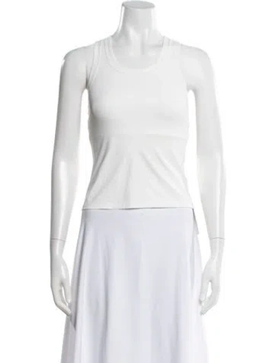 Pre-owned Tory Burch Crew Neck Sleeveless Top In White