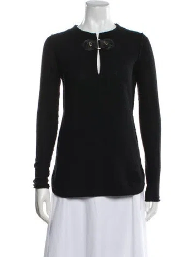 Pre-owned Tory Burch Crew Neck Sweater In Black