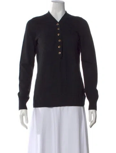 Pre-owned Tory Burch Crew Neck Sweater In Black