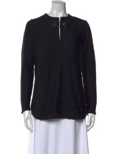 Pre-owned Tory Burch Crew Neck Sweater In Black