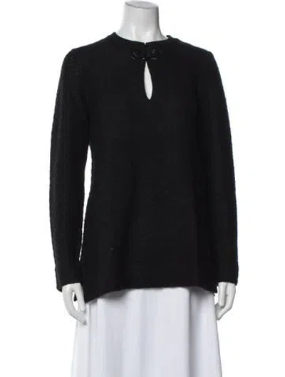 Pre-owned Tory Burch Crew Neck Sweater In Black