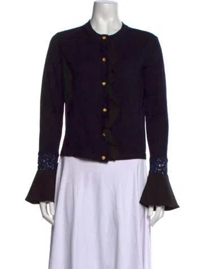 Pre-owned Tory Burch Crew Neck Sweater In Blue