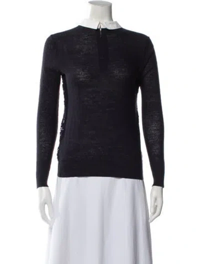 Pre-owned Tory Burch Crew Neck Sweater In Blue