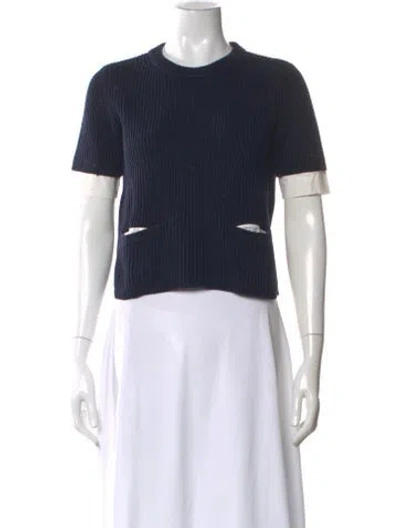 Pre-owned Tory Burch Crew Neck Sweater In Blue