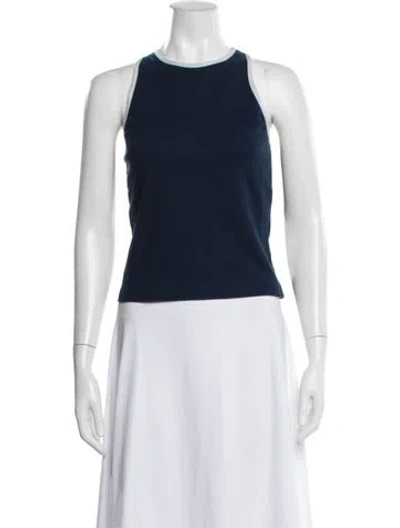 Pre-owned Tory Burch Crew Neck Sweater In Blue