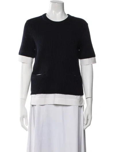 Pre-owned Tory Burch Crew Neck Sweater In Blue