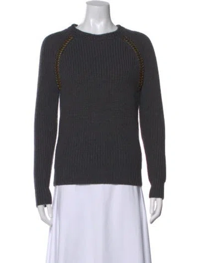Pre-owned Tory Burch Crew Neck Sweater In Gray
