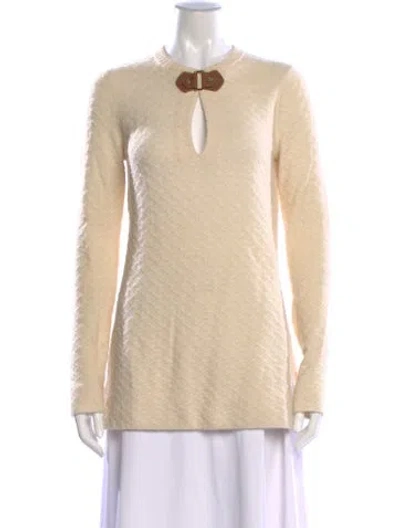 Pre-owned Tory Burch Crew Neck Sweater In Neutral