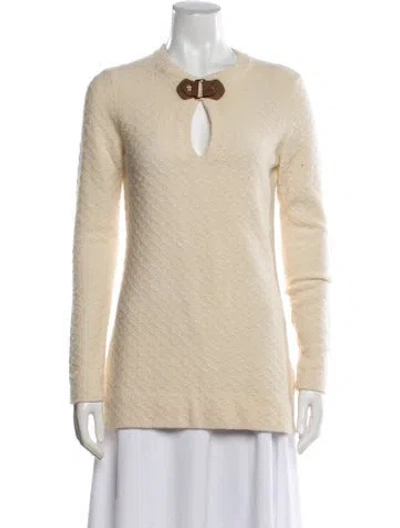 Pre-owned Tory Burch Crew Neck Sweater In Neutral