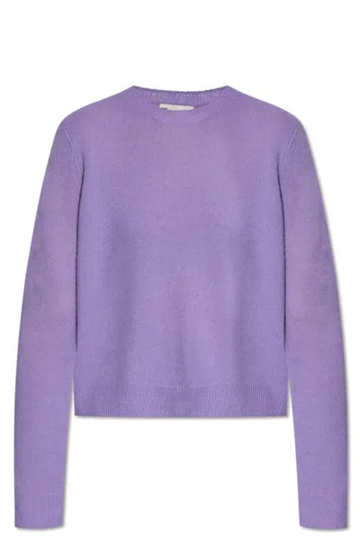 Tory Burch Crew Neck Sweater In Purple