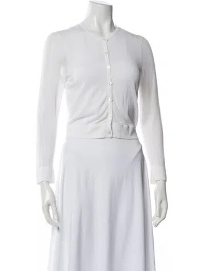 Pre-owned Tory Burch Crew Neck Sweater In White