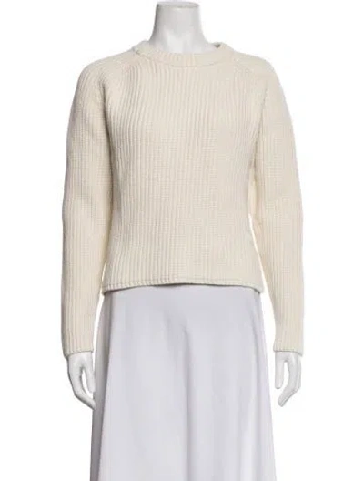Pre-owned Tory Burch Crew Neck Sweater In White