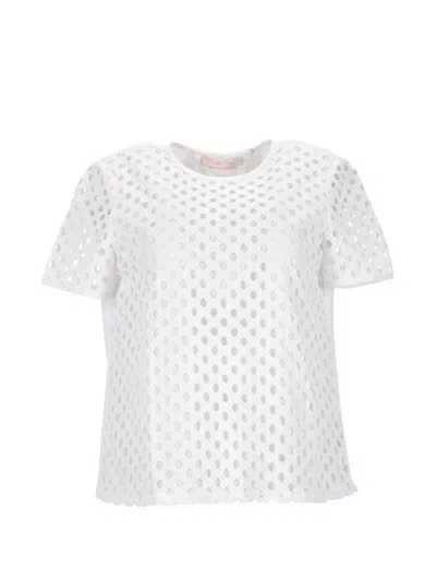 Pre-owned Tory Burch Crew-neck T-shirt In White