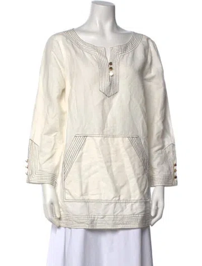 Pre-owned Tory Burch Crew Neck Three-quarter Sleeve Tunic