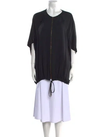Pre-owned Tory Burch Crew Neck Three-quarter Sleeve Tunic In Black