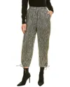 Tory Burch Crinkle Stripe Pant In Metallic