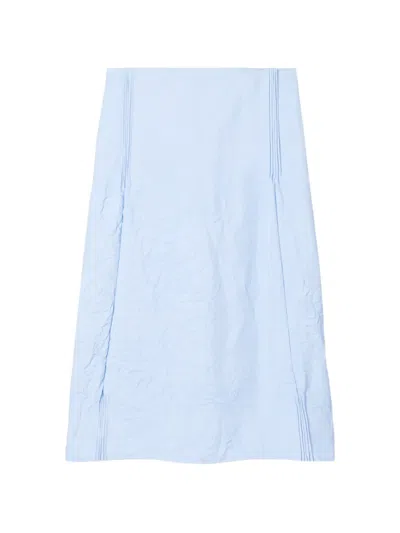 Tory Burch Crinkled Viscose Skirt In Blue