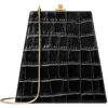 Tory Burch Croc-embossed Leather Mini Handbag In Black
