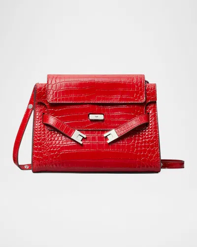 Tory Burch Croc-embossed Leather Shoulder Bag