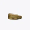 Tory Burch Croc Embossed Plate Belt In Coconut Shell