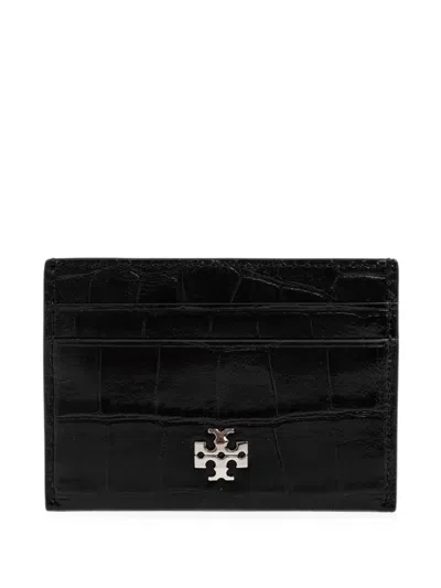 Tory Burch Croc-effect Logo-plaque Card Holder In Red