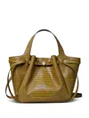 Tory Burch Crocodile Embossed Small Tote Bag In Green