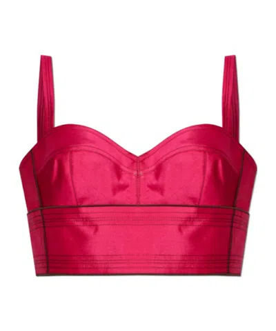 Tory Burch Crop Top With Straps In Pink
