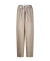 Tory Burch Elastic Waistband Straight Leg Pant In Nude