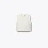Tory Burch Cropped Cotton Top In Marshmallow