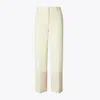 Tory Burch Contrast-cuff Trousers In White