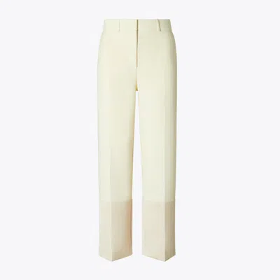 Tory Burch Cropped Crepe Pant In White