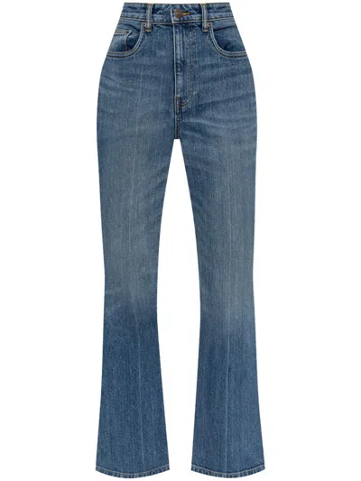Tory Burch Cropped Denim Jeans In Blue