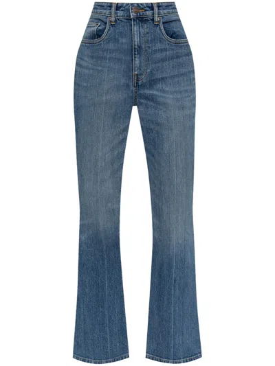 Tory Burch Cropped Denim Jeans In Blue