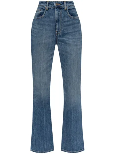 Tory Burch Cropped Denim Jeans In Blue