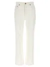 Tory Burch Cropped Denim Jeans With Flared Leg In White