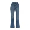 Tory Burch Cropped Flare Jeans With Classic Blue Wash And Five-pocket Design In Blue