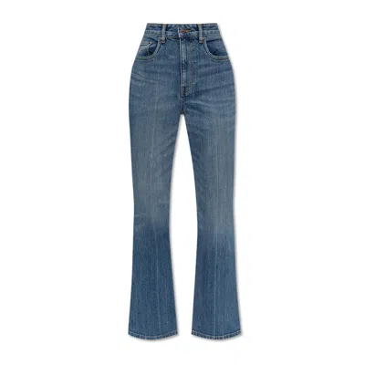 Tory Burch Cropped Flare Jean In Blue